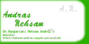 andras mehsam business card